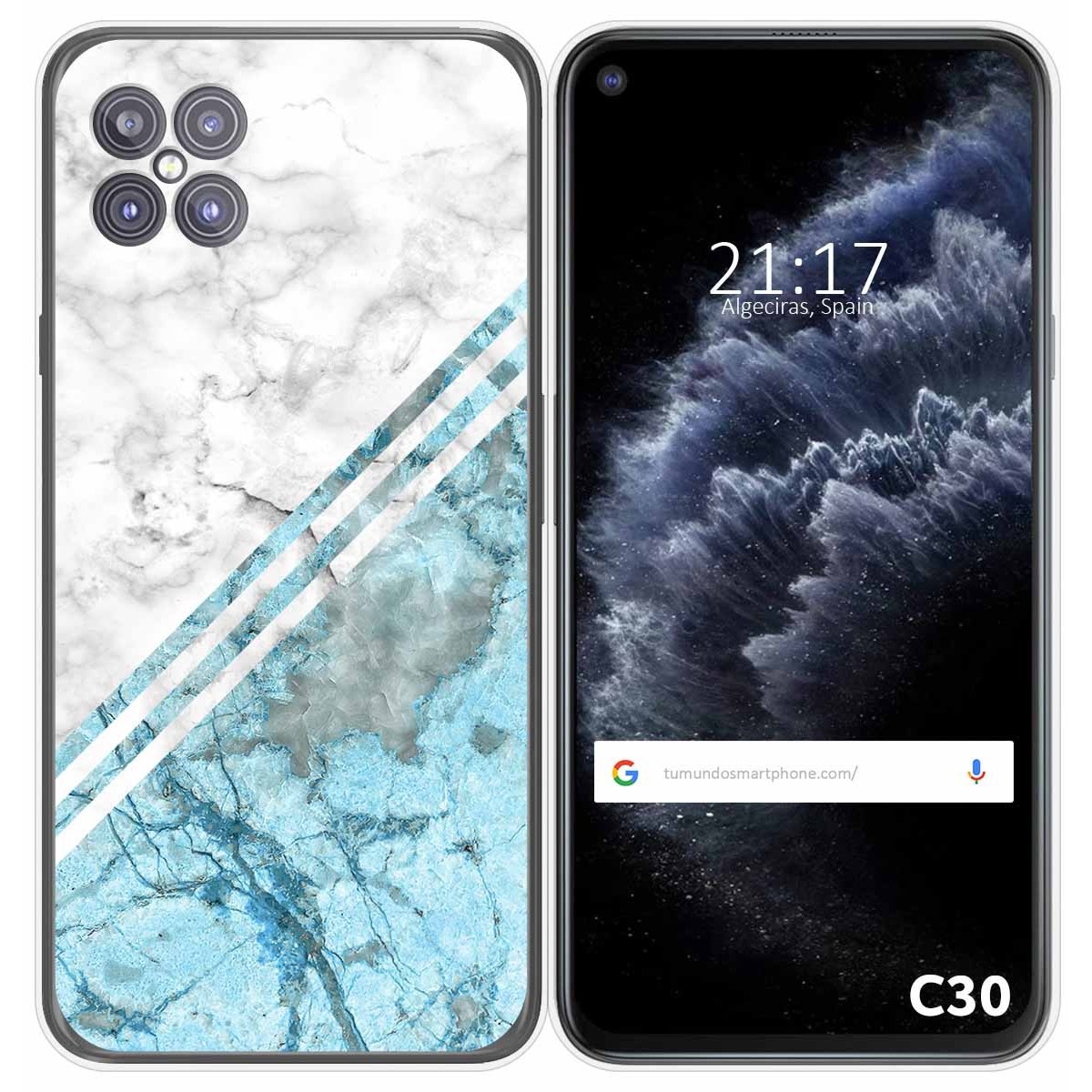 Funda Gel Tpu para Cubot C30 diseño Mármol 02 Dibujos