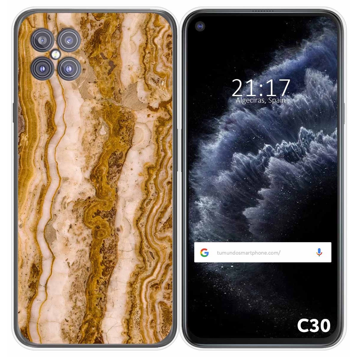 Funda Gel Tpu para Cubot C30 diseño Mármol 10 Dibujos