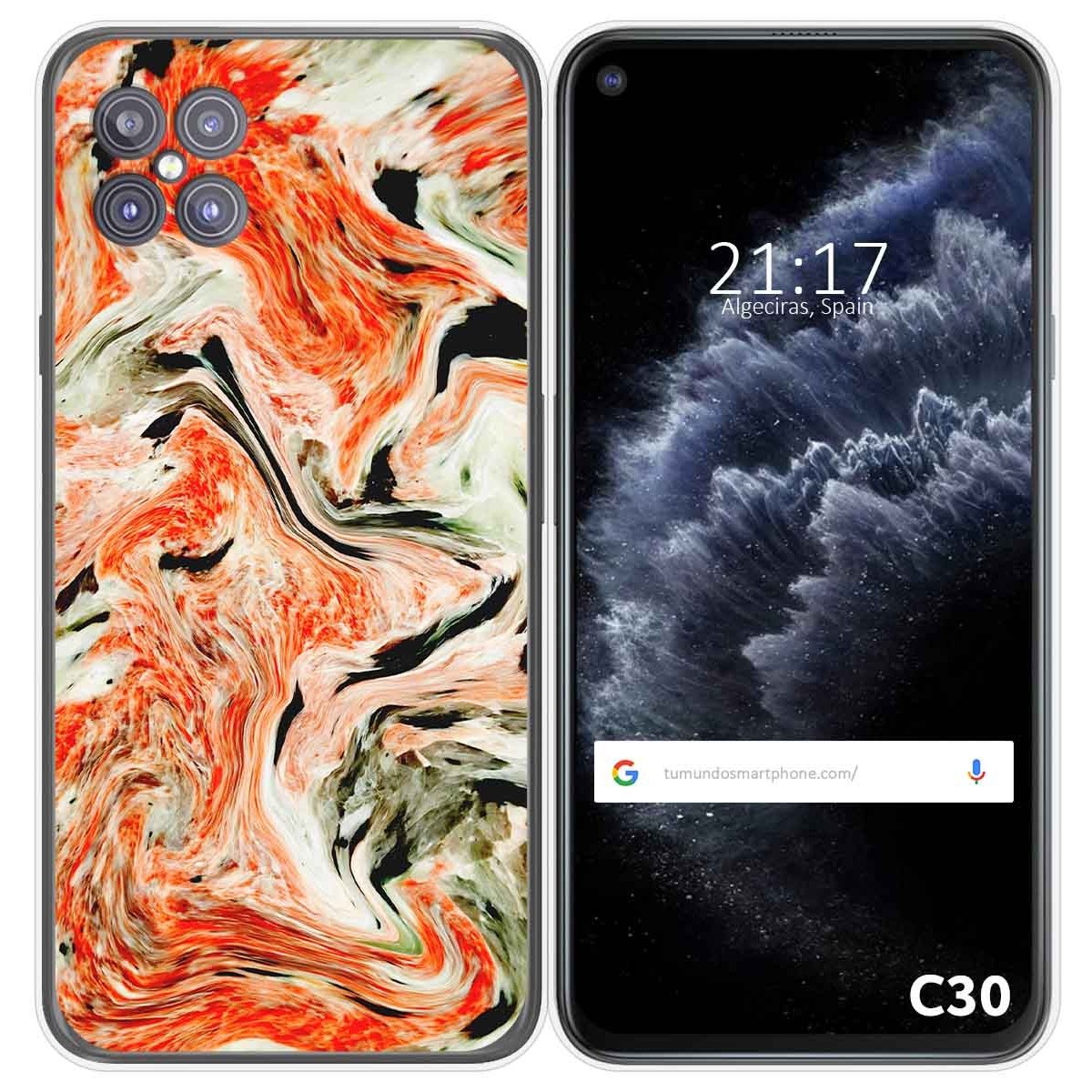 Funda Gel Tpu para Cubot C30 diseño Mármol 12 Dibujos
