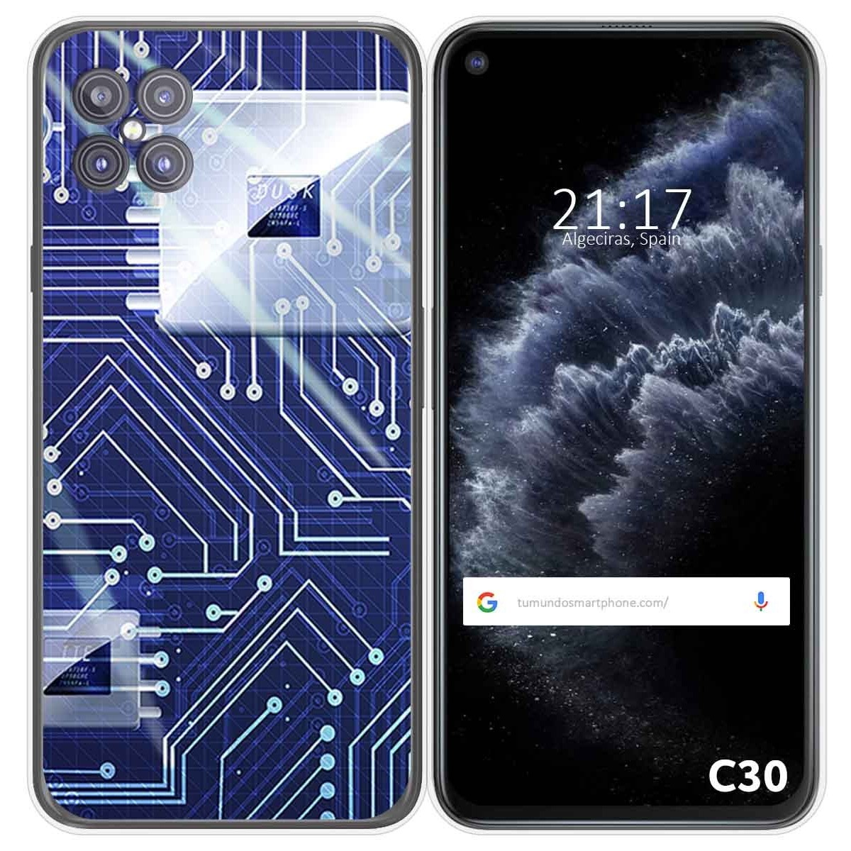 Funda Gel Tpu para Cubot C30 diseño Circuito Dibujos