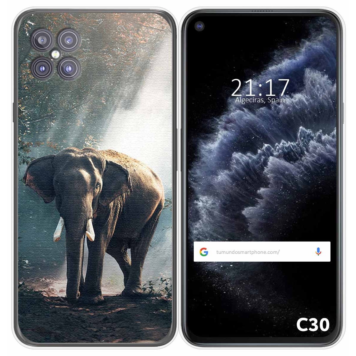 Funda Gel Tpu para Cubot C30 diseño Elefante Dibujos