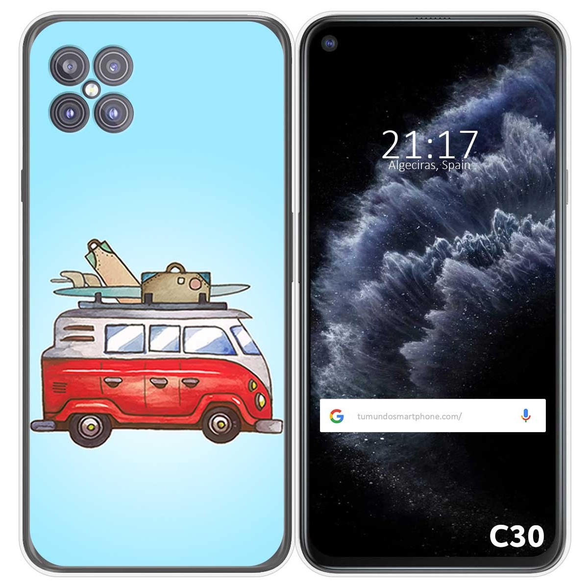 Funda Gel Tpu para Cubot C30 diseño Furgoneta Dibujos