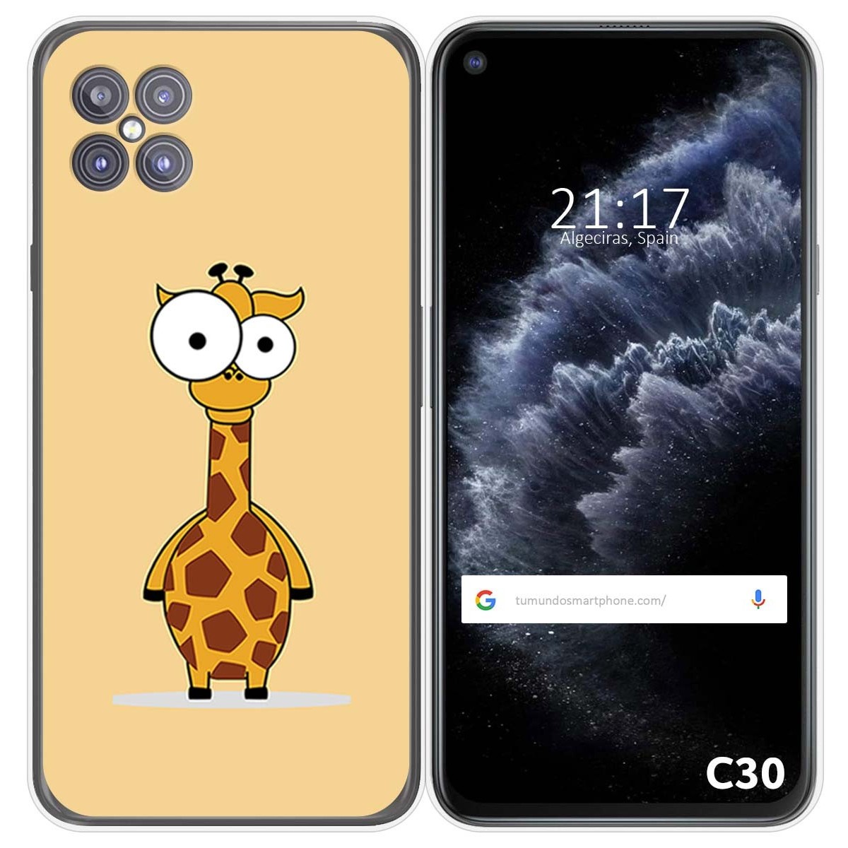Funda Gel Tpu para Cubot C30 diseño Jirafa Dibujos