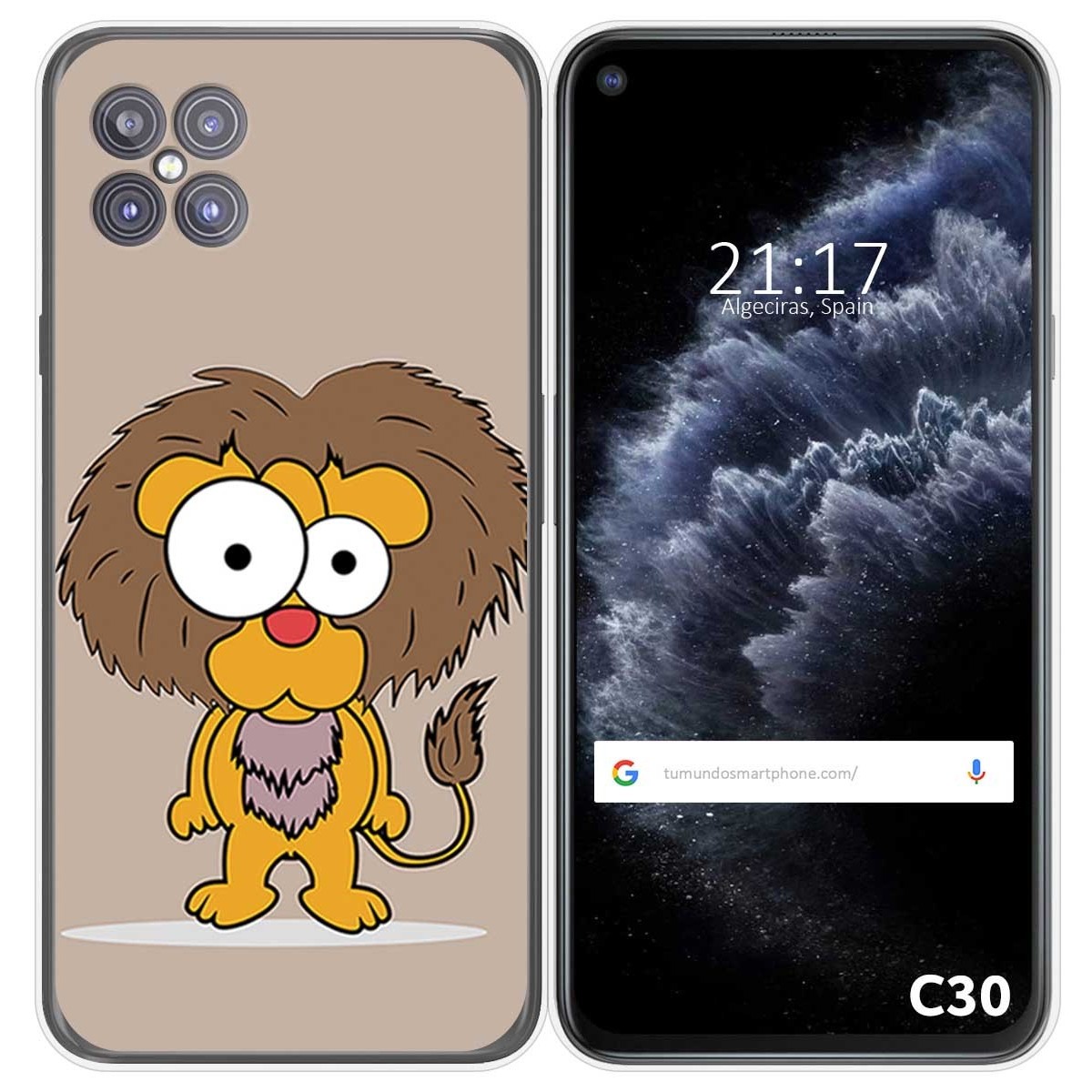 Funda Gel Tpu para Cubot C30 diseño Leon Dibujos