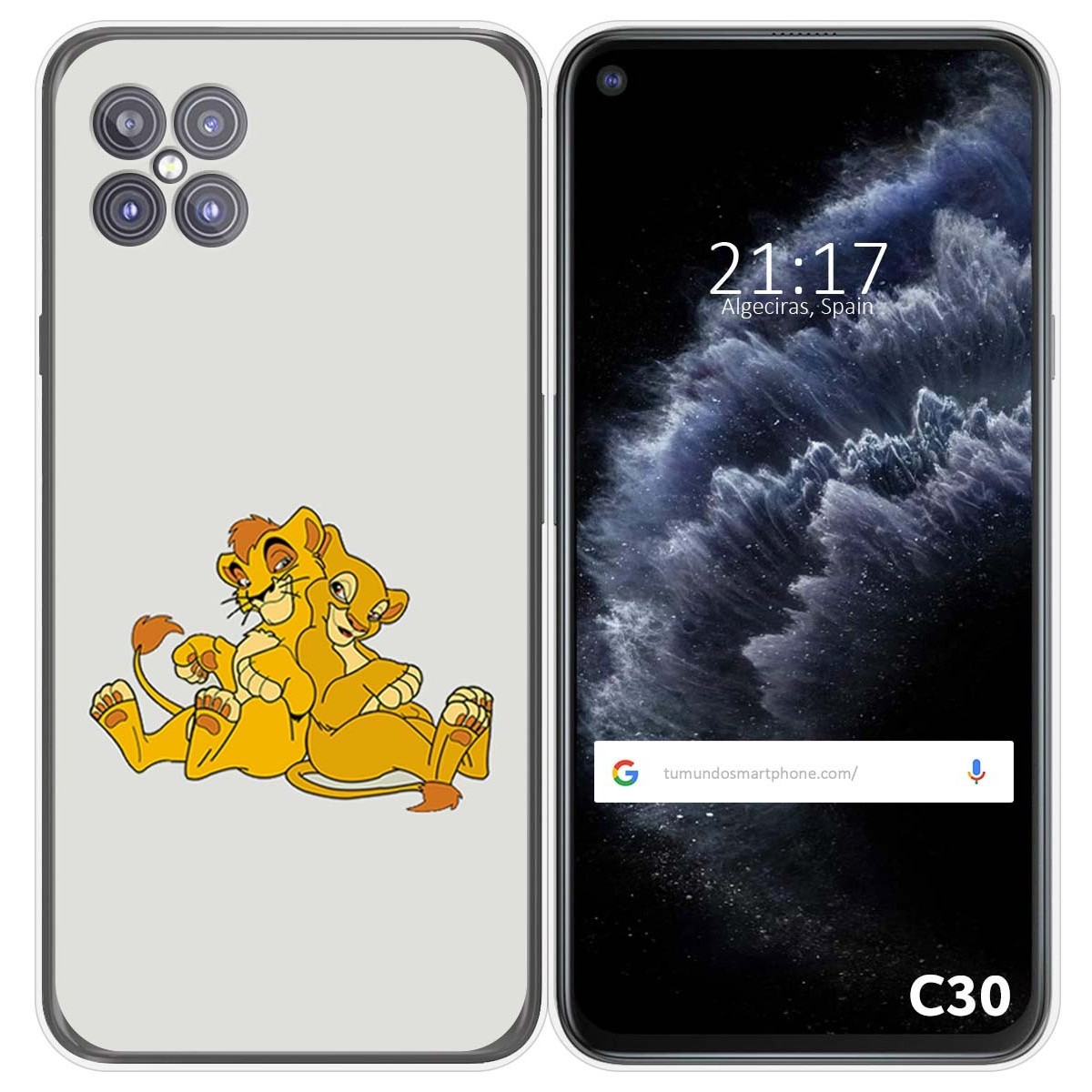 Funda Gel Tpu para Cubot C30 diseño Leones Dibujos