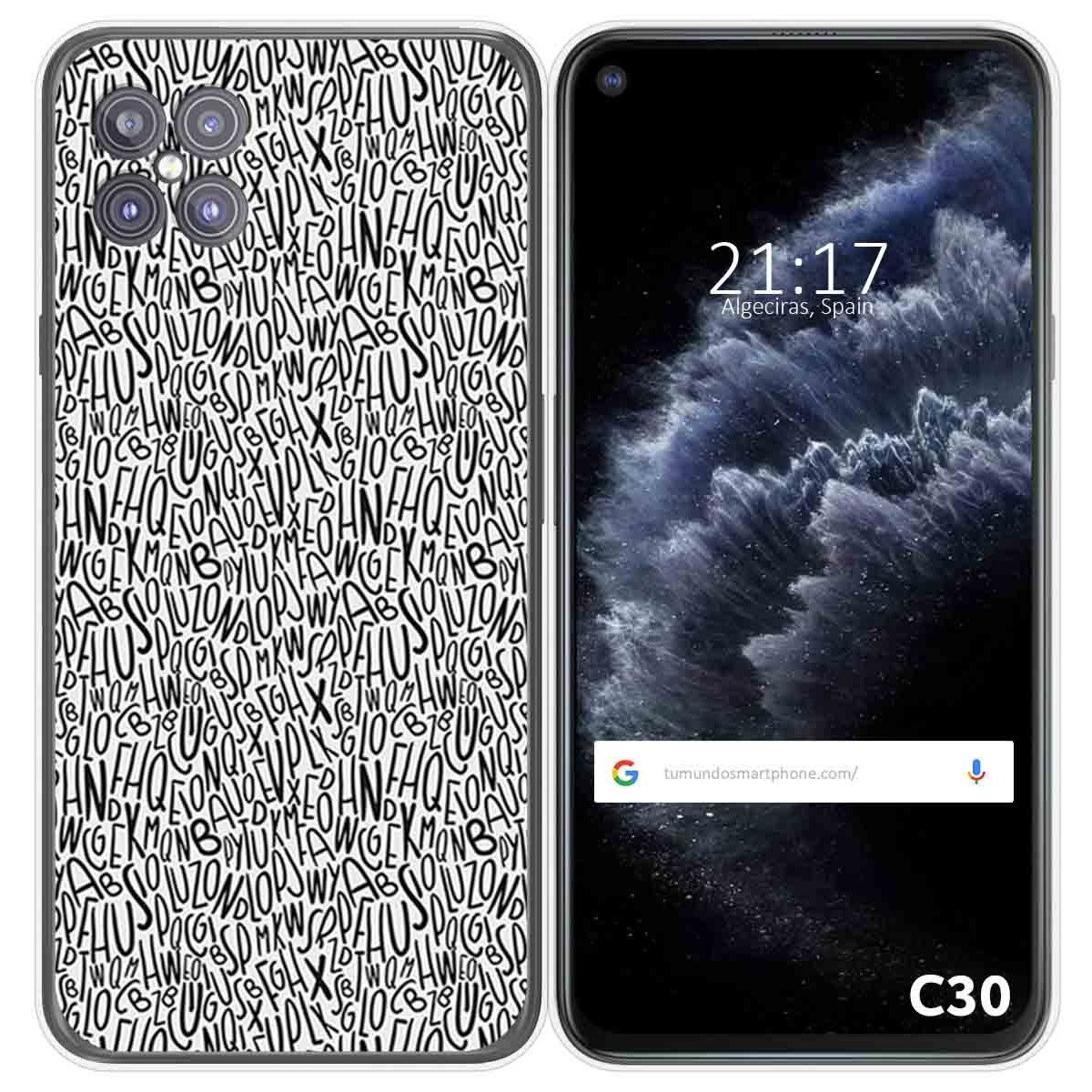 Funda Gel Tpu para Cubot C30 diseño Letras Dibujos
