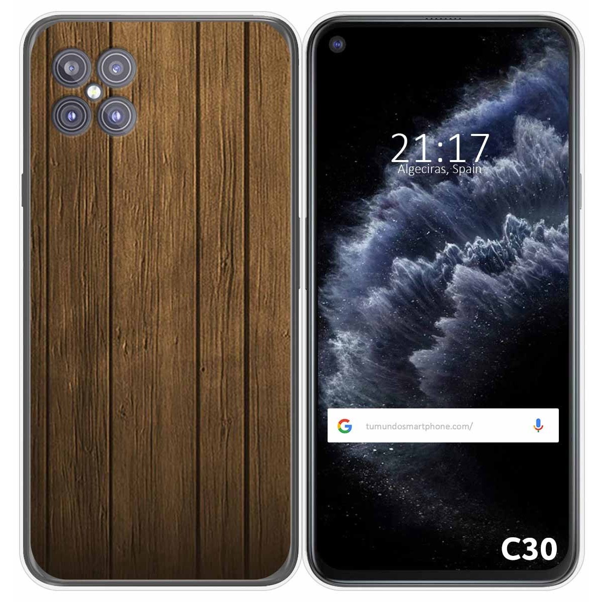 Funda Gel Tpu para Cubot C30 diseño Madera Dibujos