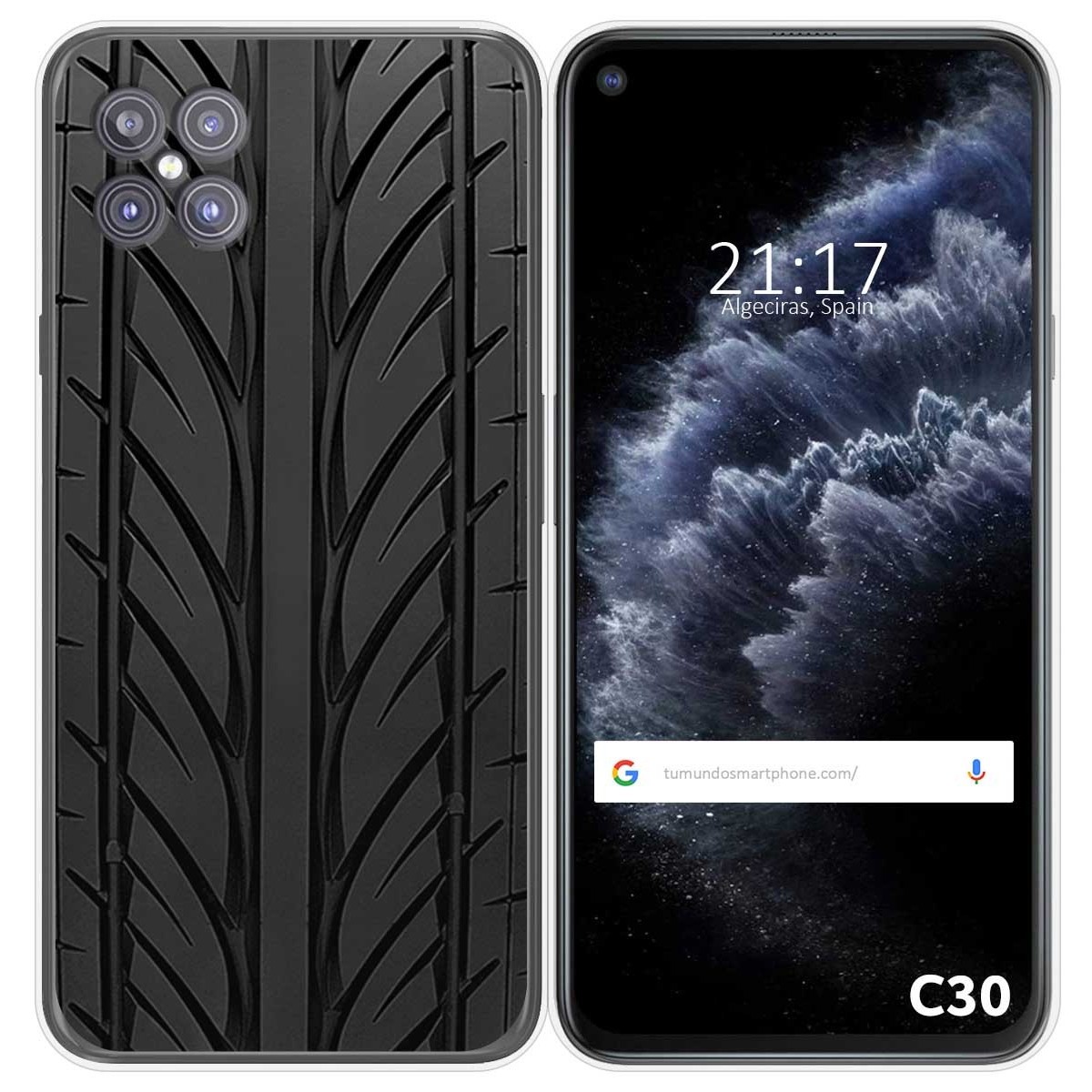 Funda Gel Tpu para Cubot C30 diseño Neumatico Dibujos