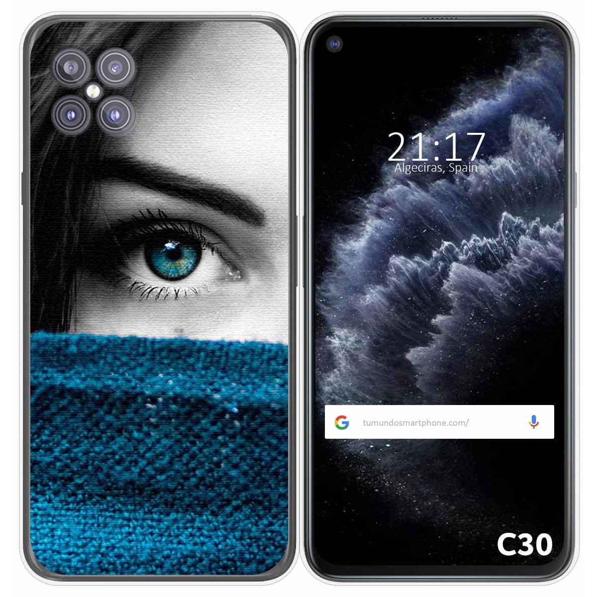 Funda Gel Tpu para Cubot C30 diseño Ojo Dibujos