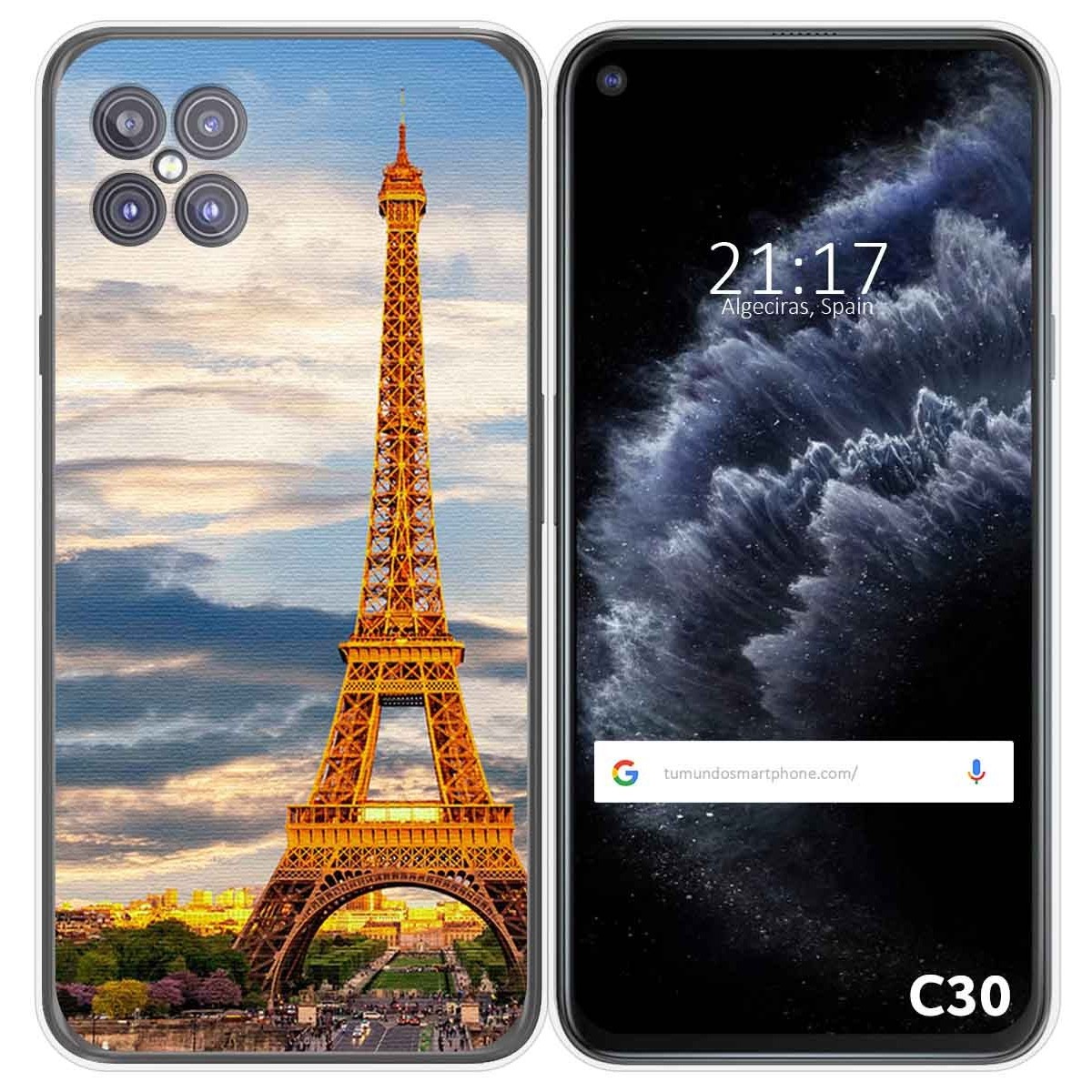 Funda Gel Tpu para Cubot C30 diseño Paris Dibujos