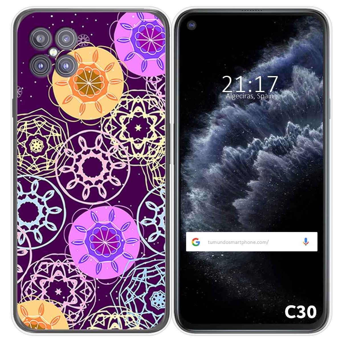 Funda Gel Tpu para Cubot C30 diseño Radial Dibujos