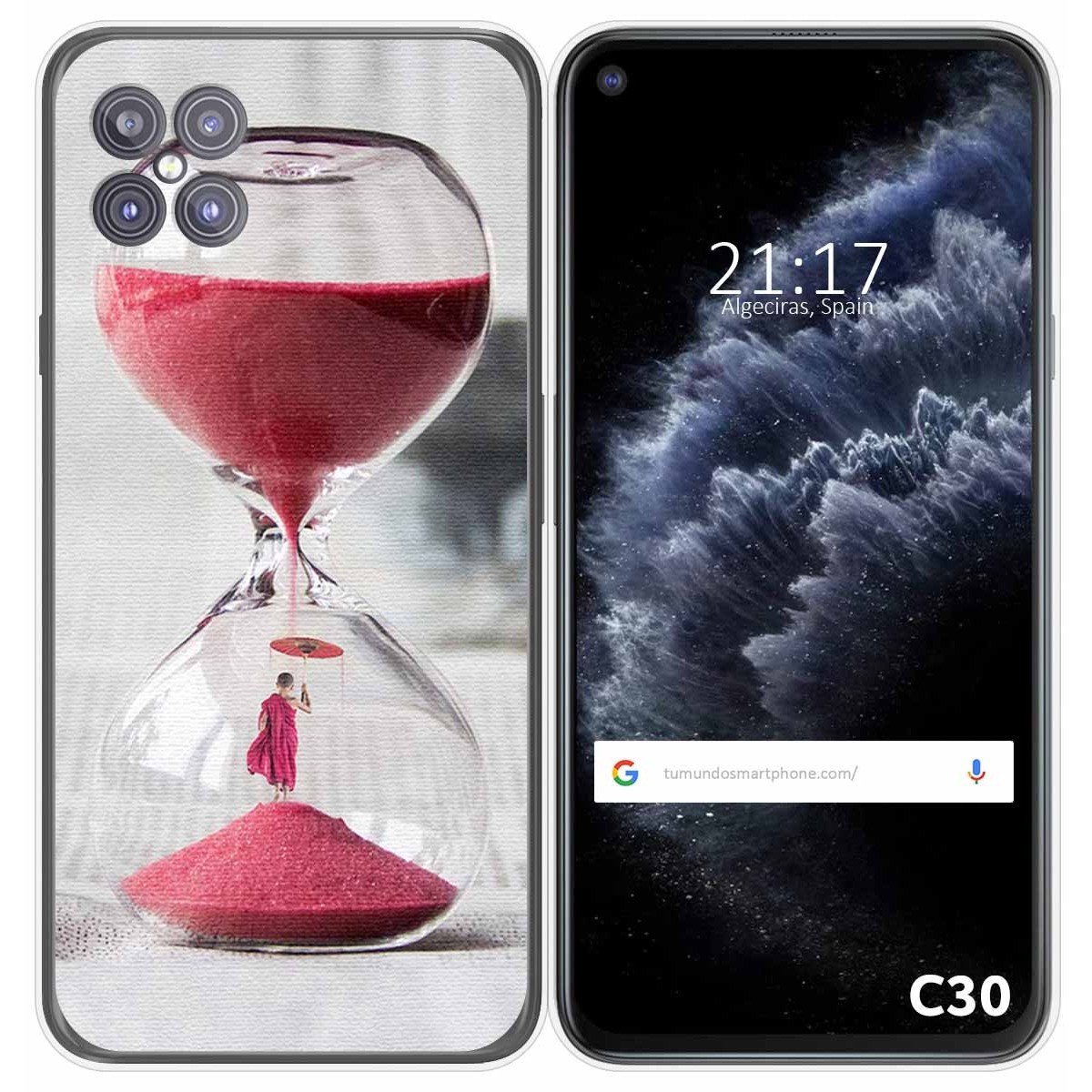 Funda Gel Tpu para Cubot C30 diseño Reloj Dibujos