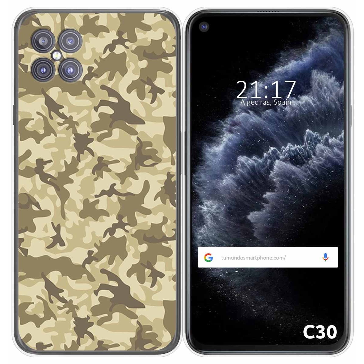 Funda Gel Tpu para Cubot C30 diseño Sand Camuflaje Dibujos