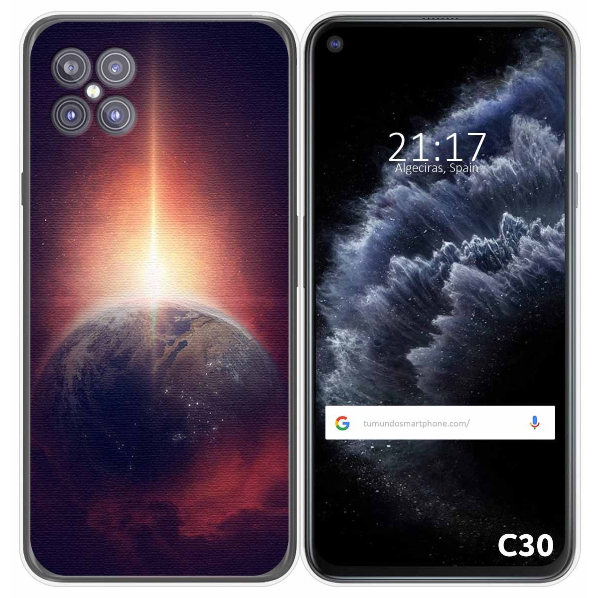 Funda Gel Tpu para Cubot C30 diseño Tierra Dibujos