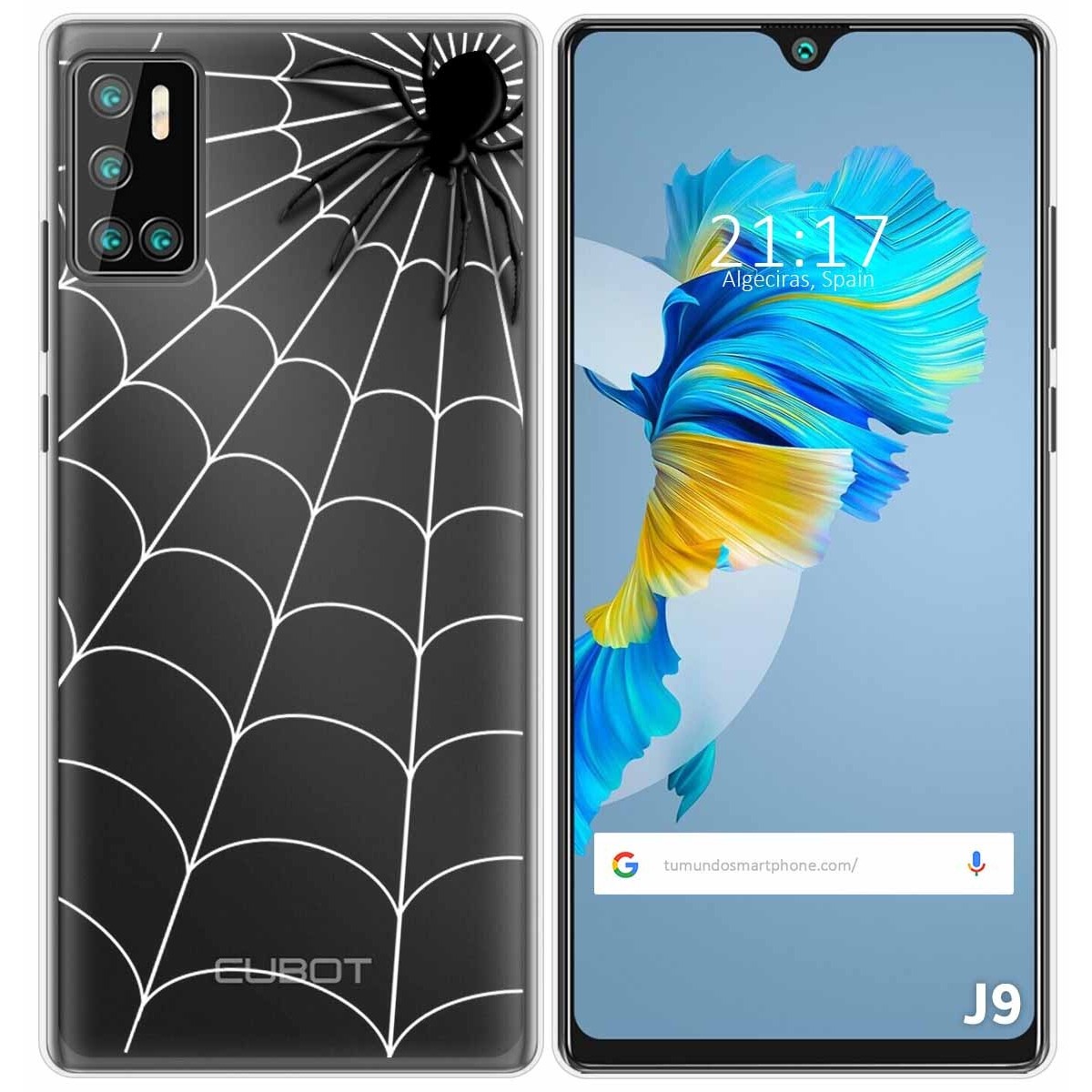 Funda Gel Transparente para Cubot J9 diseño Araña Dibujos
