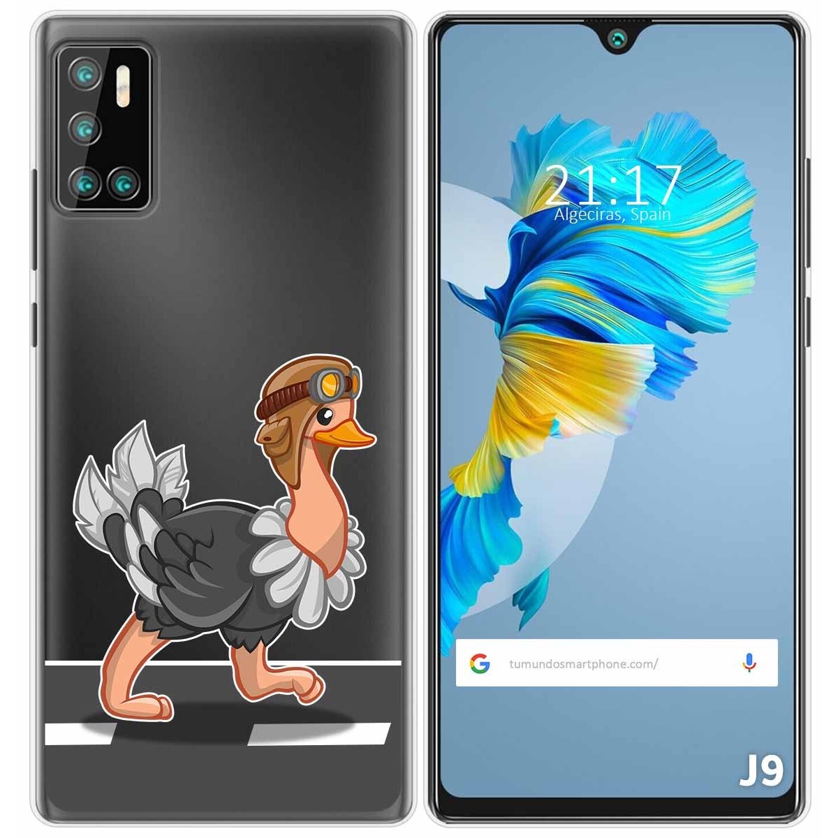 Funda Gel Transparente para Cubot J9 diseño Avestruz Dibujos