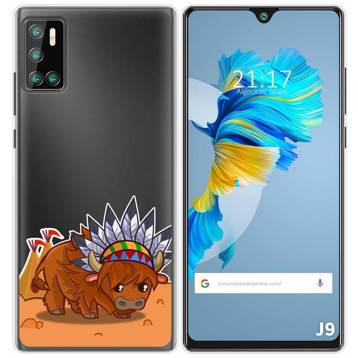 Funda Gel Transparente para Cubot J9 diseño Bufalo Dibujos