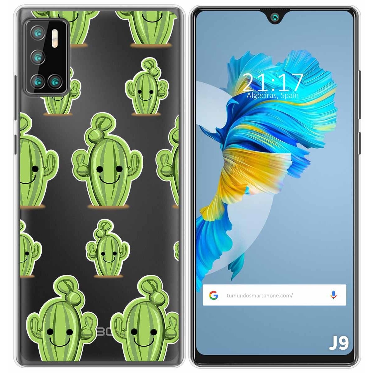 Funda Gel Transparente para Cubot J9 diseño Cactus Dibujos