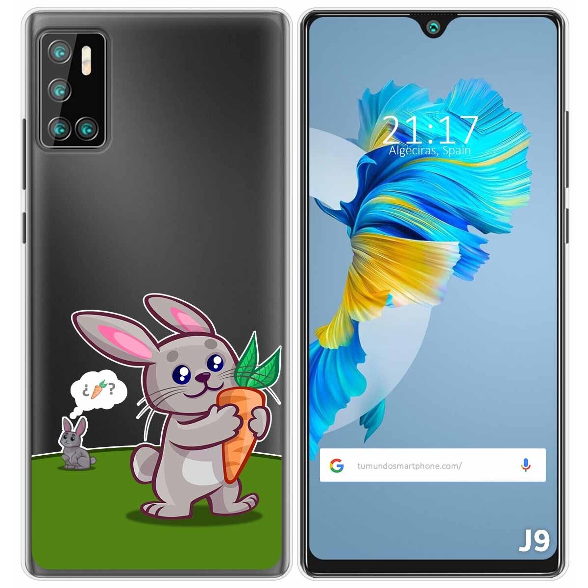 Funda Gel Transparente para Cubot J9 diseño Conejo Dibujos