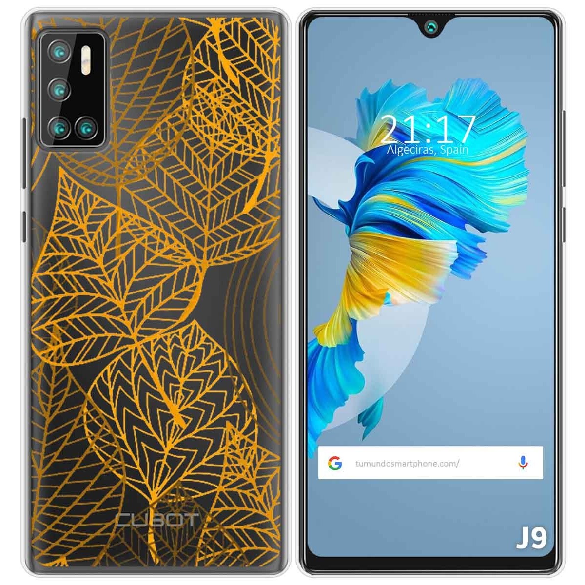 Funda Gel Transparente para Cubot J9 diseño Hojas Dibujos