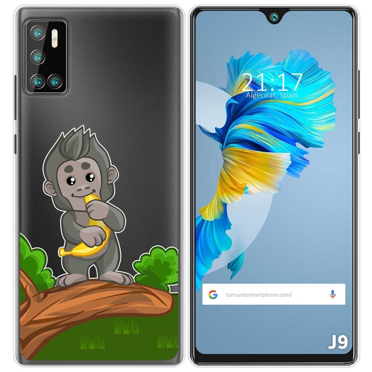 Funda Gel Transparente para Cubot J9 diseño Mono Dibujos