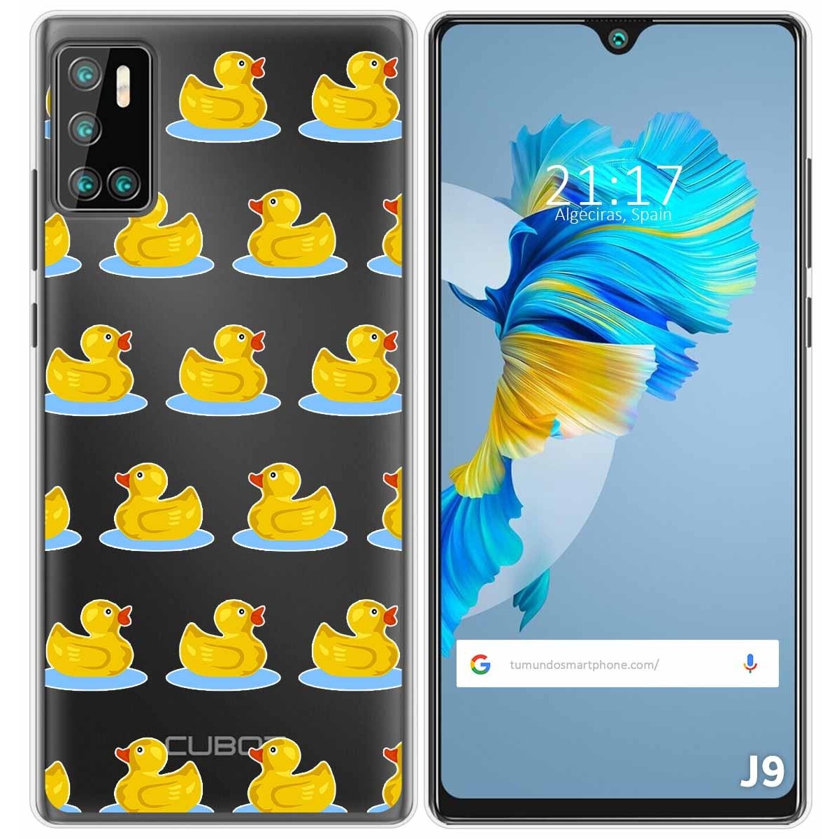 Funda Gel Transparente para Cubot J9 diseño Pato Dibujos