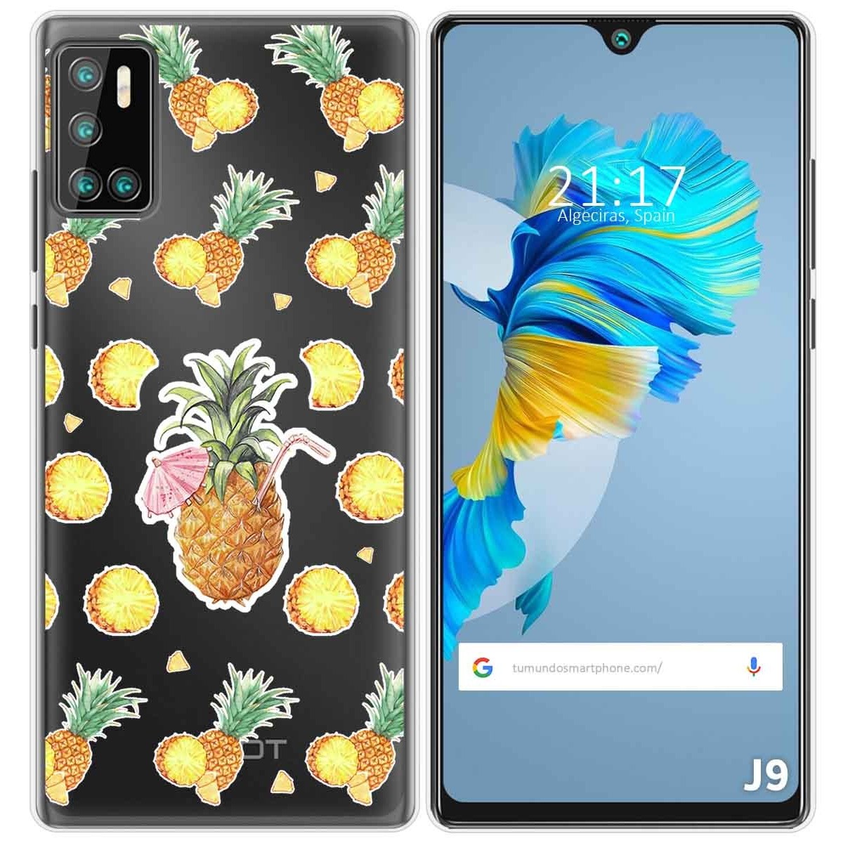 Funda Gel Transparente para Cubot J9 diseño Piña Dibujos