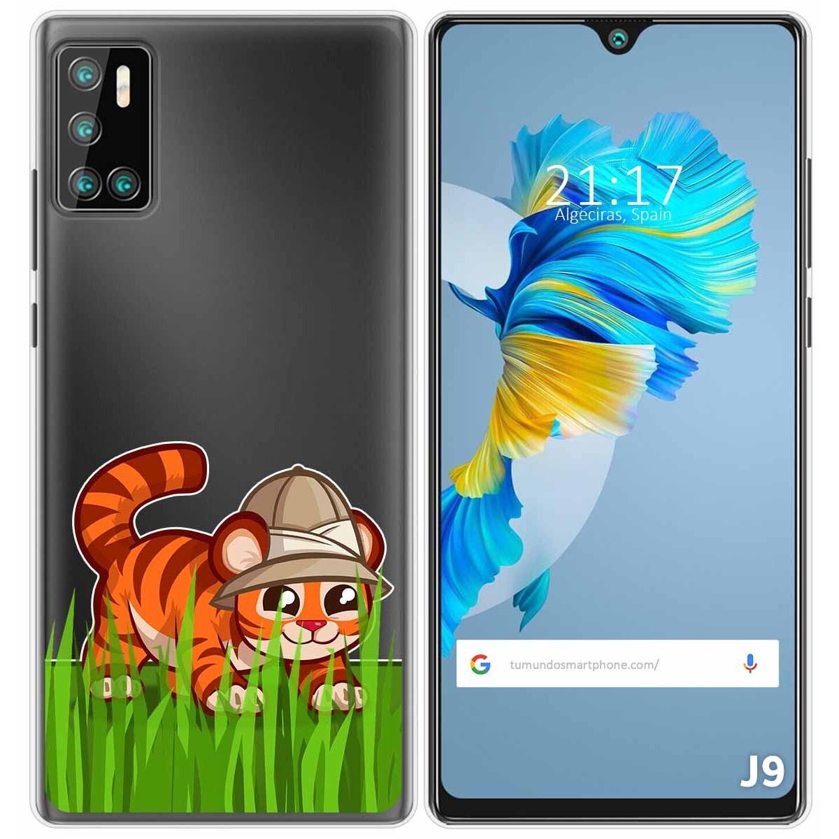 Funda Gel Transparente para Cubot J9 diseño Tigre Dibujos