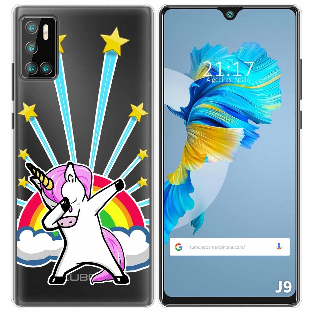 Funda Gel Transparente para Cubot J9 diseño Unicornio Dibujos