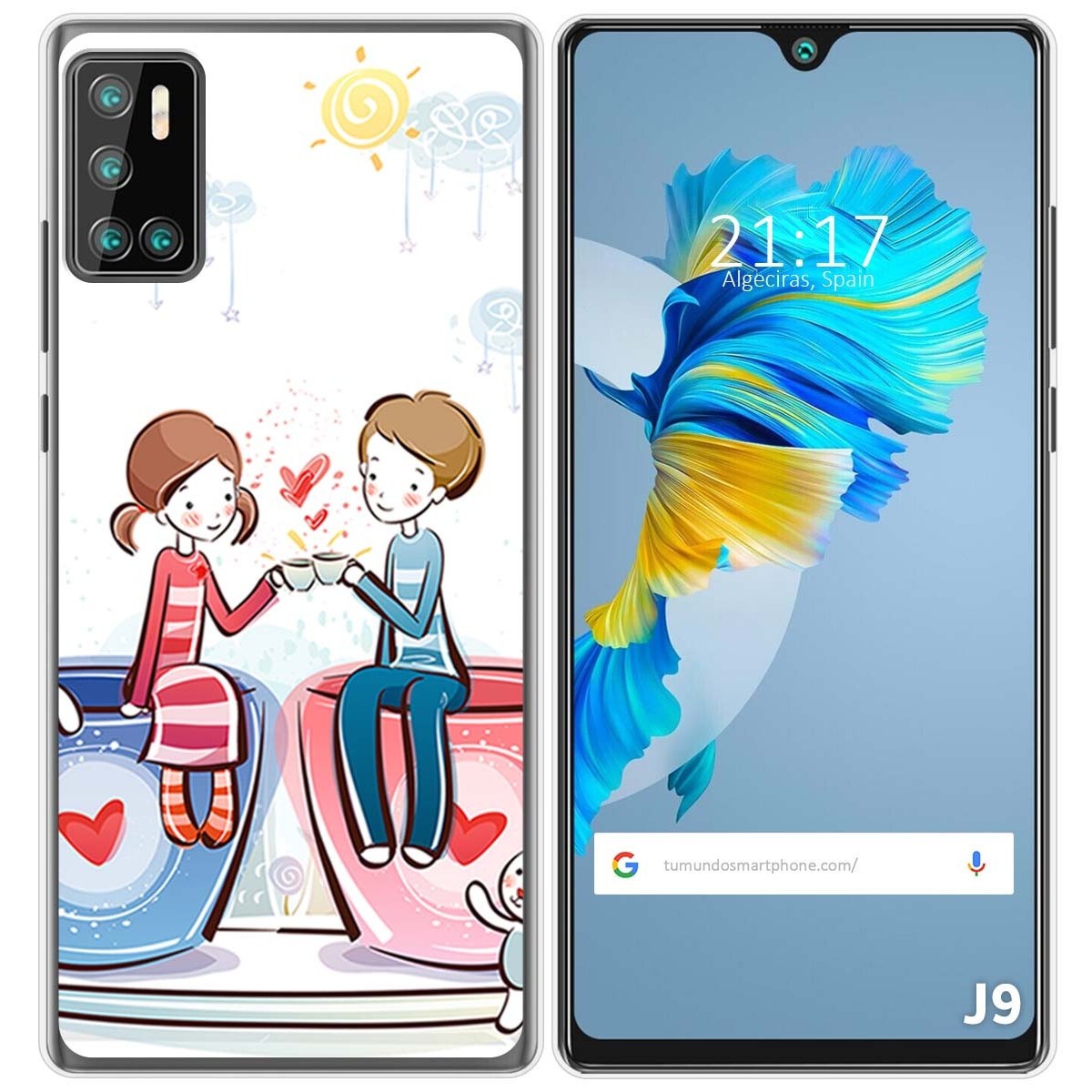 Funda Gel Tpu para Cubot J9 diseño Café Dibujos