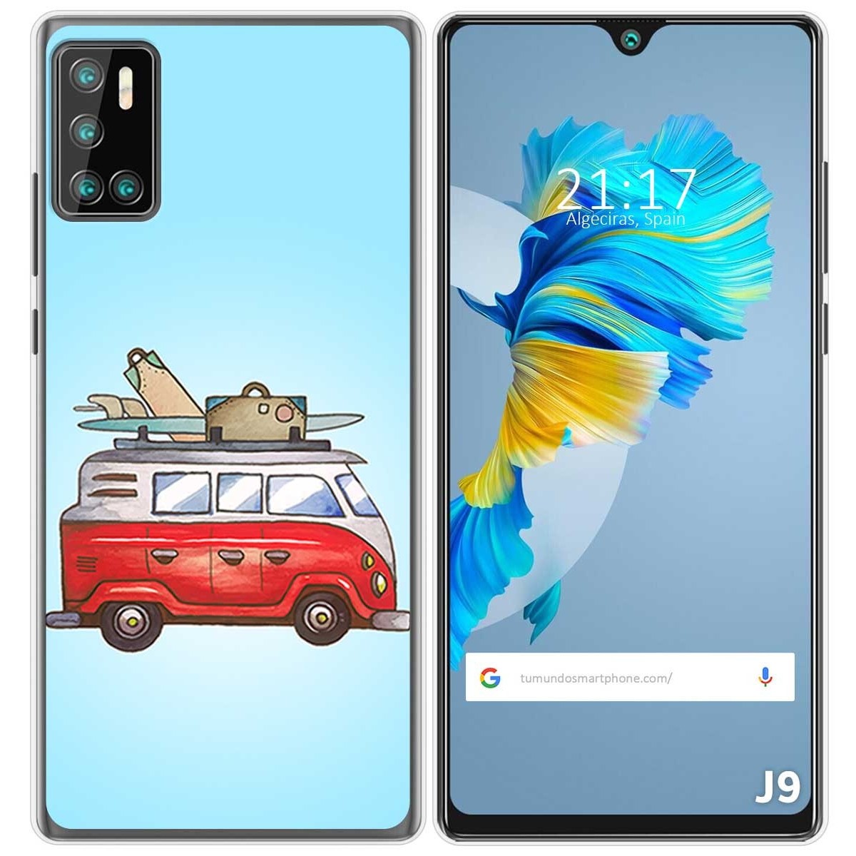 Funda Gel Tpu para Cubot J9 diseño Furgoneta Dibujos