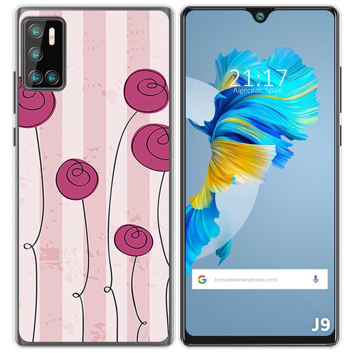 Funda Gel Tpu para Cubot J9 diseño Flores Vintage Dibujos