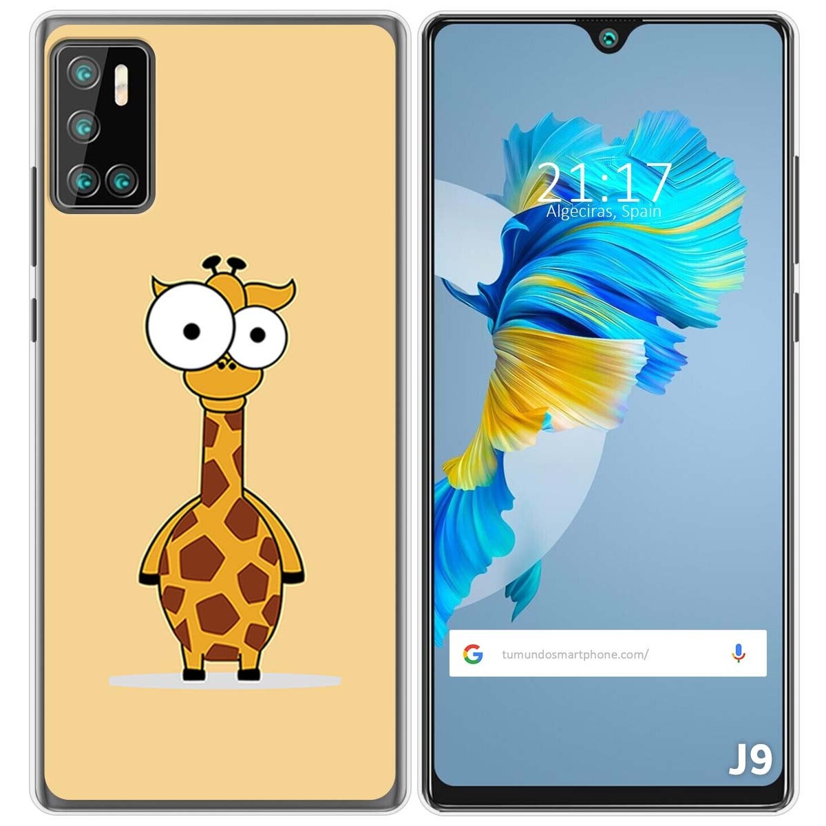 Funda Gel Tpu para Cubot J9 diseño Jirafa Dibujos