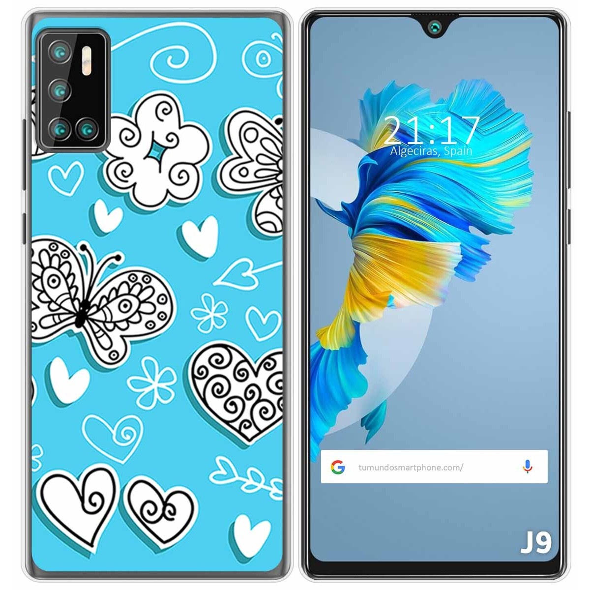 Funda Gel Tpu para Cubot J9 diseño Mariposas Dibujos