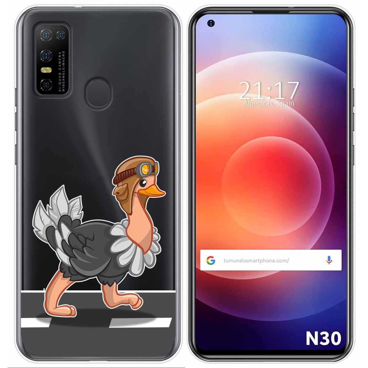 Funda Gel Transparente para Doogee N30 diseño Avestruz Dibujos