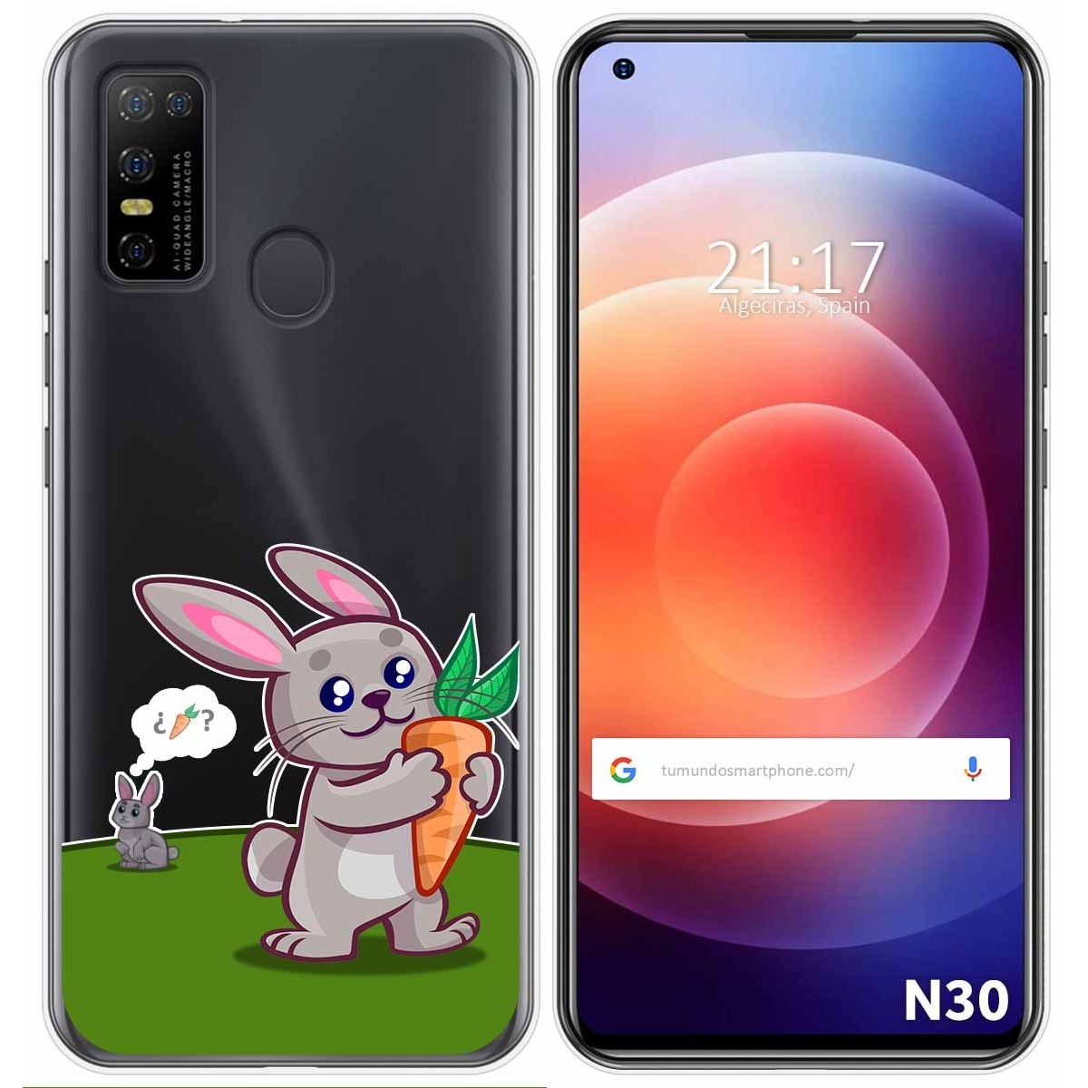 Funda Gel Transparente para Doogee N30 diseño Conejo Dibujos