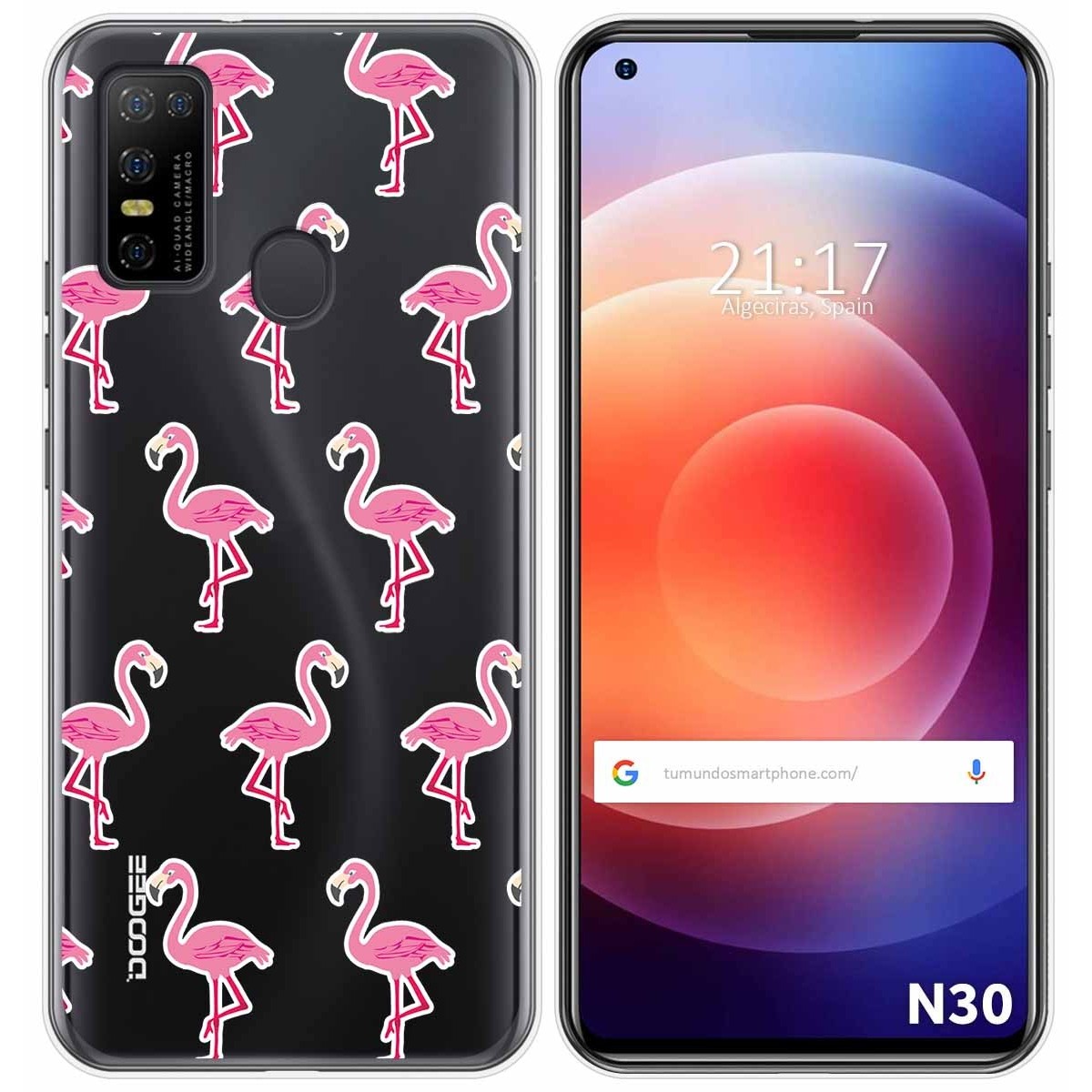 Funda Gel Transparente para Doogee N30 diseño Flamenco Dibujos