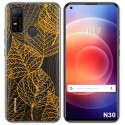 Funda Gel Transparente para Doogee N30 diseño Hojas Dibujos