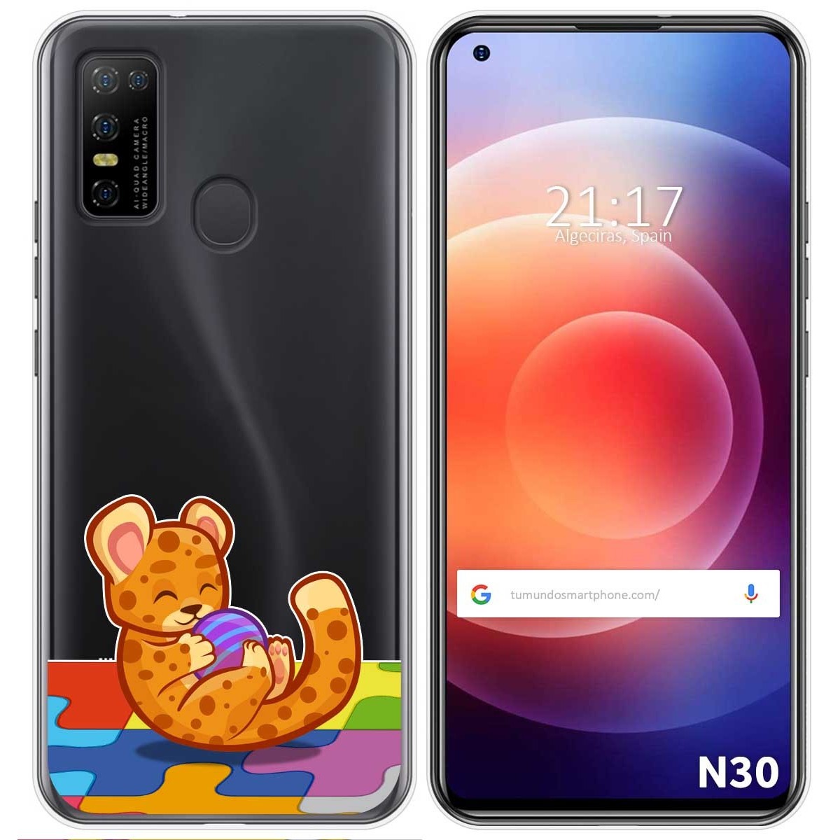 Funda Gel Transparente para Doogee N30 diseño Leopardo Dibujos