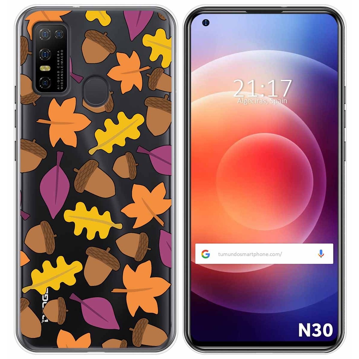 Funda Gel Transparente para Doogee N30 diseño Otoño Dibujos