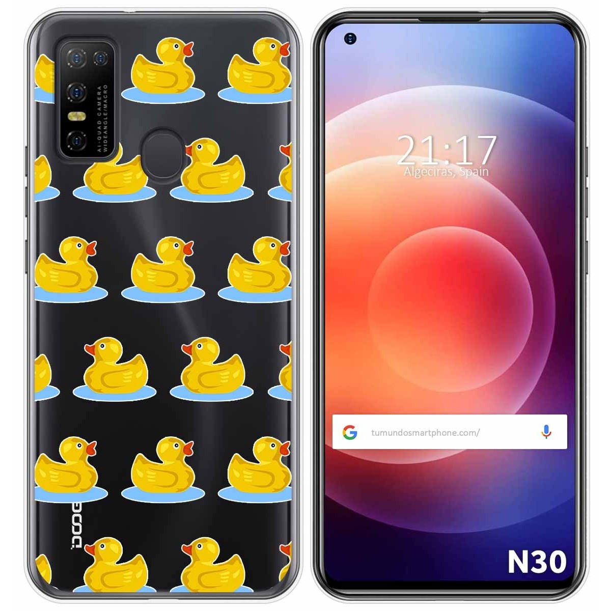 Funda Gel Transparente para Doogee N30 diseño Pato Dibujos