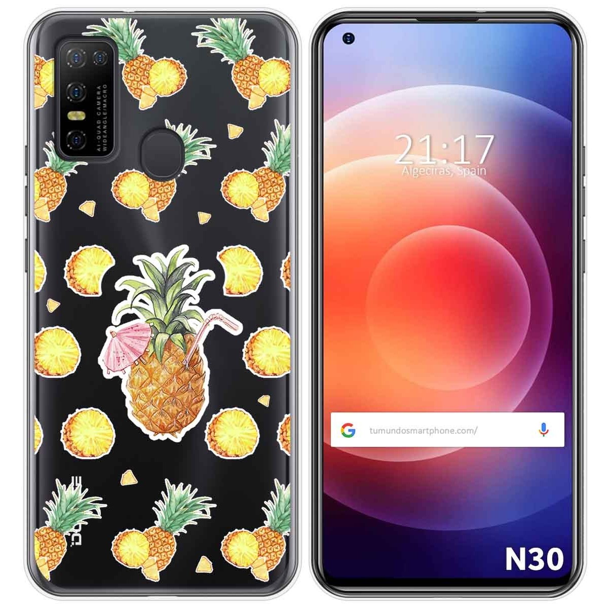 Funda Gel Transparente para Doogee N30 diseño Piña Dibujos