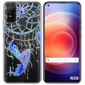 Funda Gel Transparente para Doogee N30 diseño Plumas Dibujos