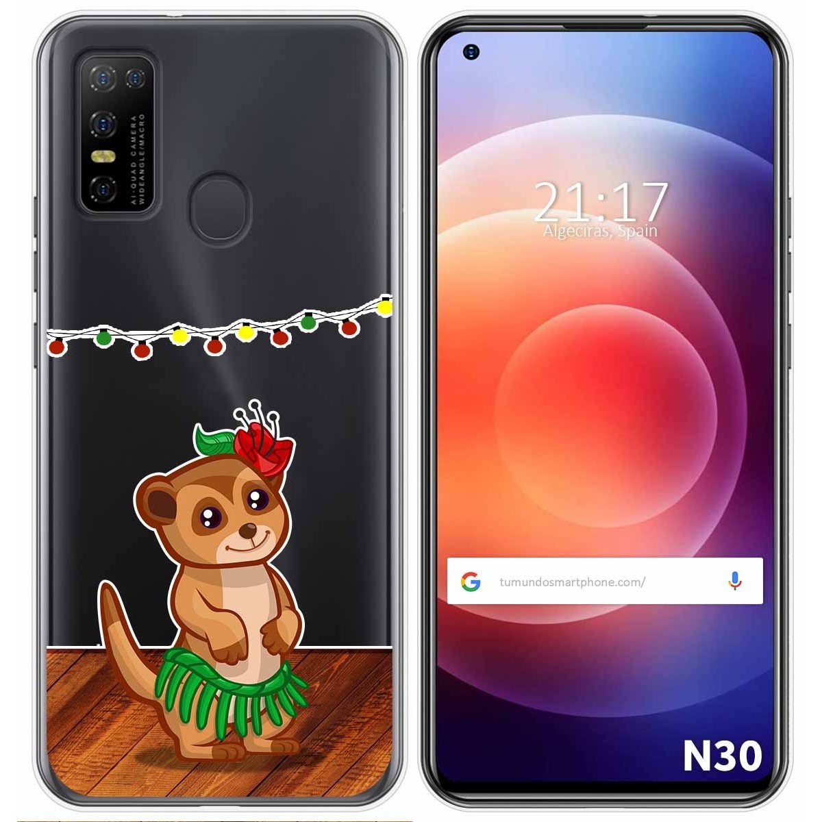 Funda Gel Transparente para Doogee N30 diseño Suricata Dibujos