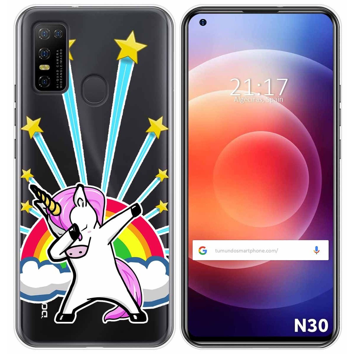Funda Gel Transparente para Doogee N30 diseño Unicornio Dibujos
