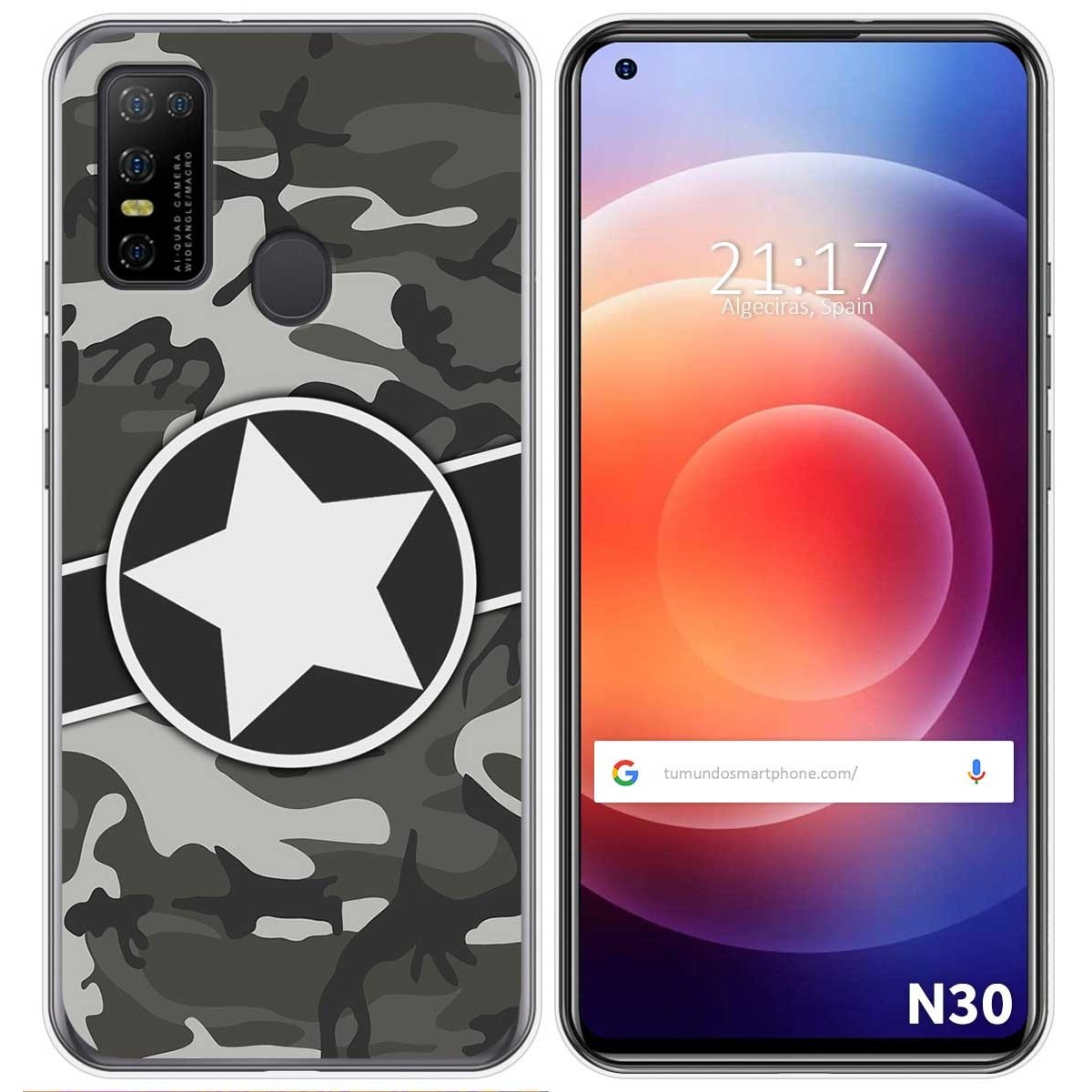 Funda Gel Tpu para Doogee N30 diseño Camuflaje 02 Dibujos