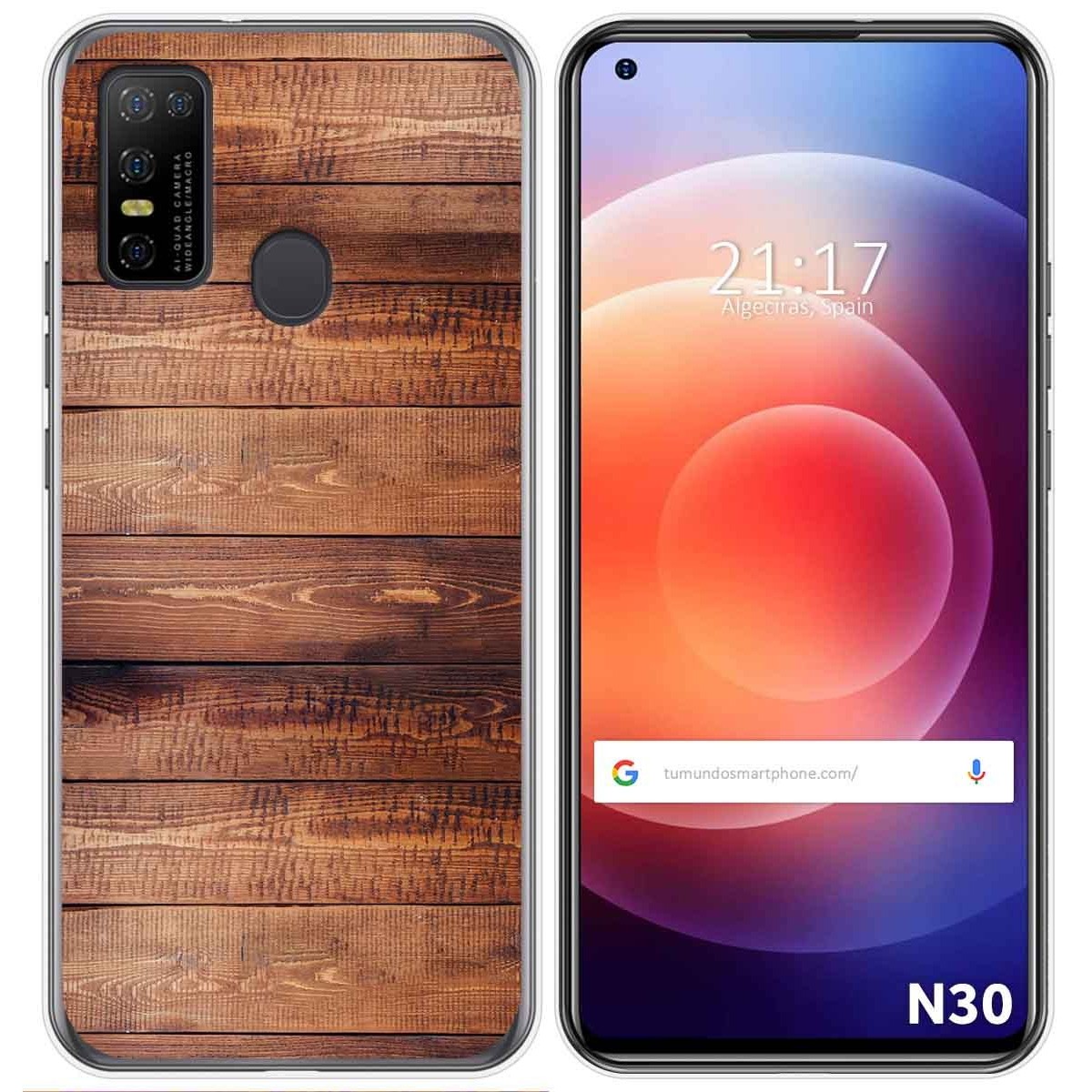 Funda Gel Tpu para Doogee N30 diseño Madera 02 Dibujos