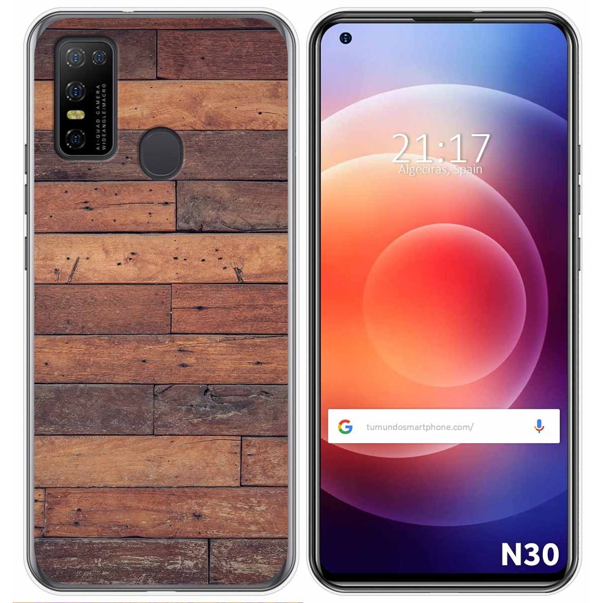 Funda Gel Tpu para Doogee N30 diseño Madera 03 Dibujos