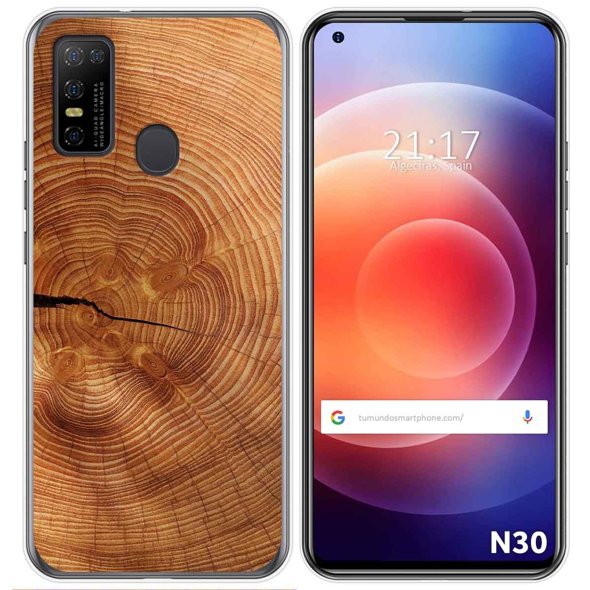 Funda Gel Tpu para Doogee N30 diseño Madera 04 Dibujos