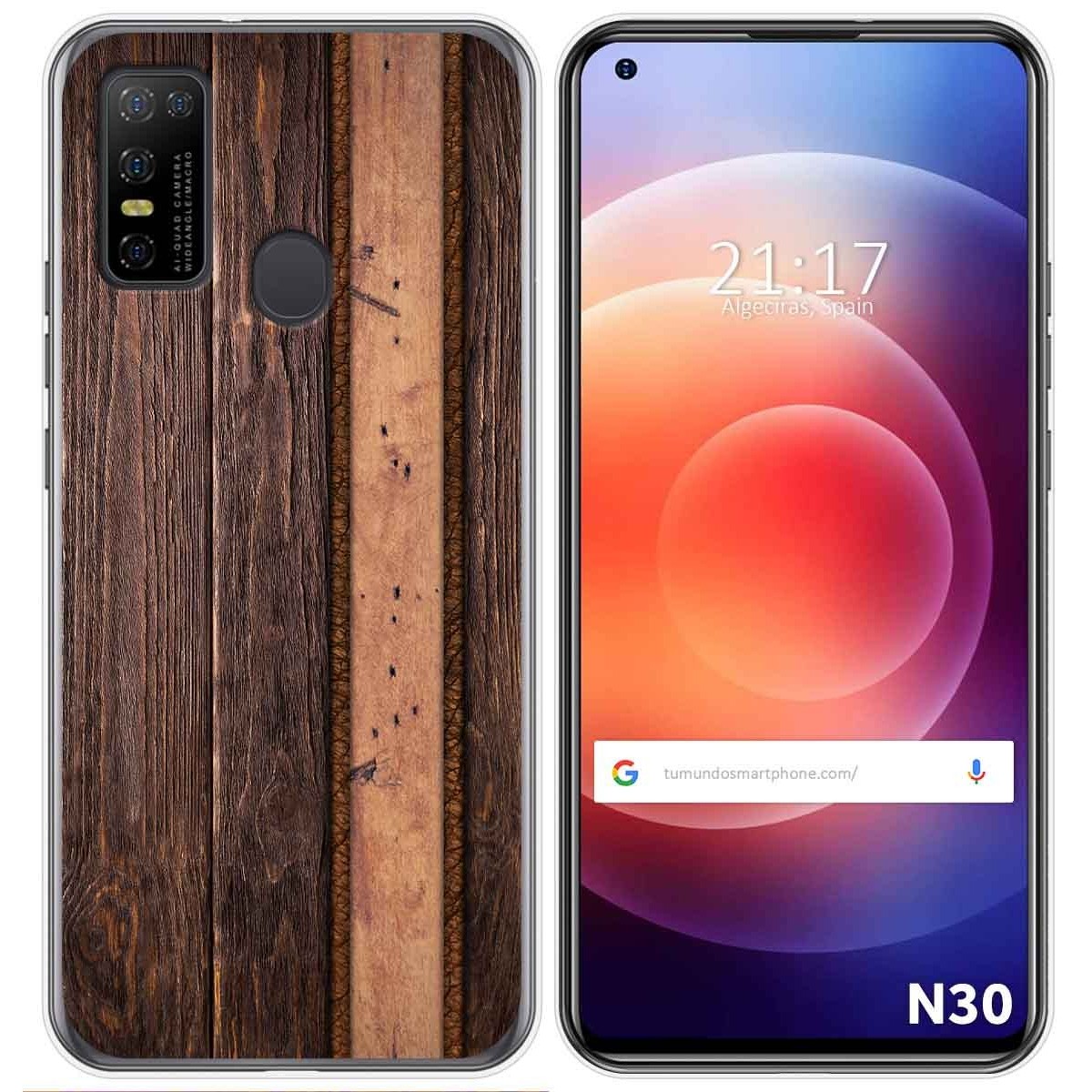 Funda Gel Tpu para Doogee N30 diseño Madera 05 Dibujos